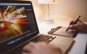 Woman on a laptop
